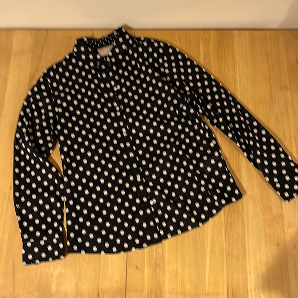 Banana Republic polka dot button down blouse XL